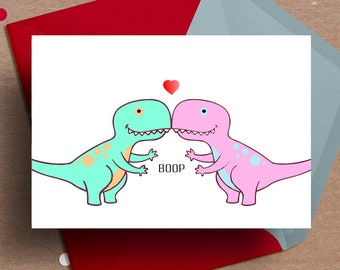 Printable Dinosaur Valentine's day Card, Anniversary Card,  Printable love, Dino Card for Him, Card for husband, card for kids
