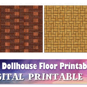Dollhouse Floor Printables DIY Miniature Wood Flooring - Parquet Set of ...