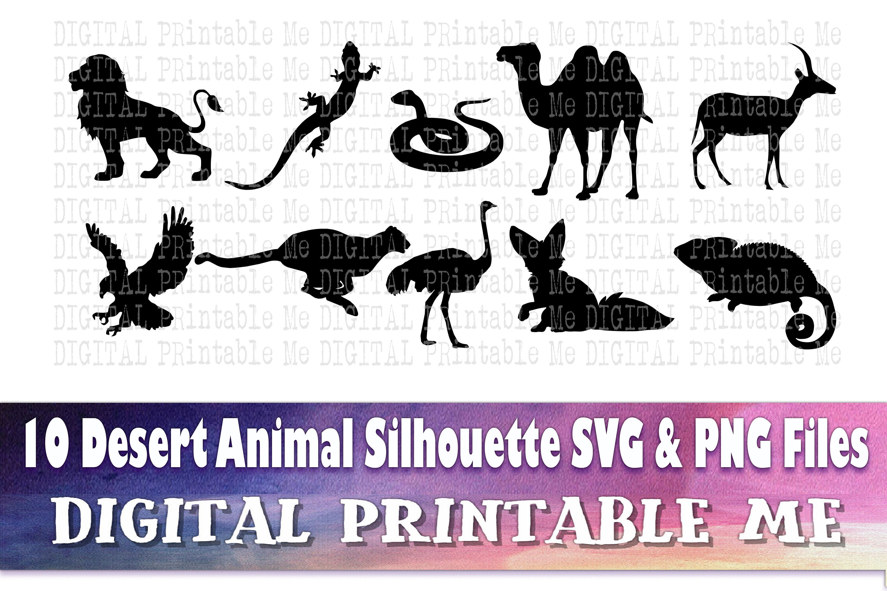Download Desert Animals Silhouette Svg Bundle Png Clip Art 10 Etsy