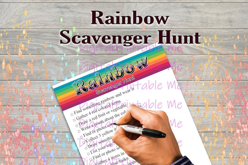 Rainbow Scavenger Hunt Printable Kids Activity Game - Etsy