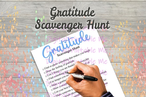 Gratitude Scavenger Hunt Printable Kids Activity Game | Etsy