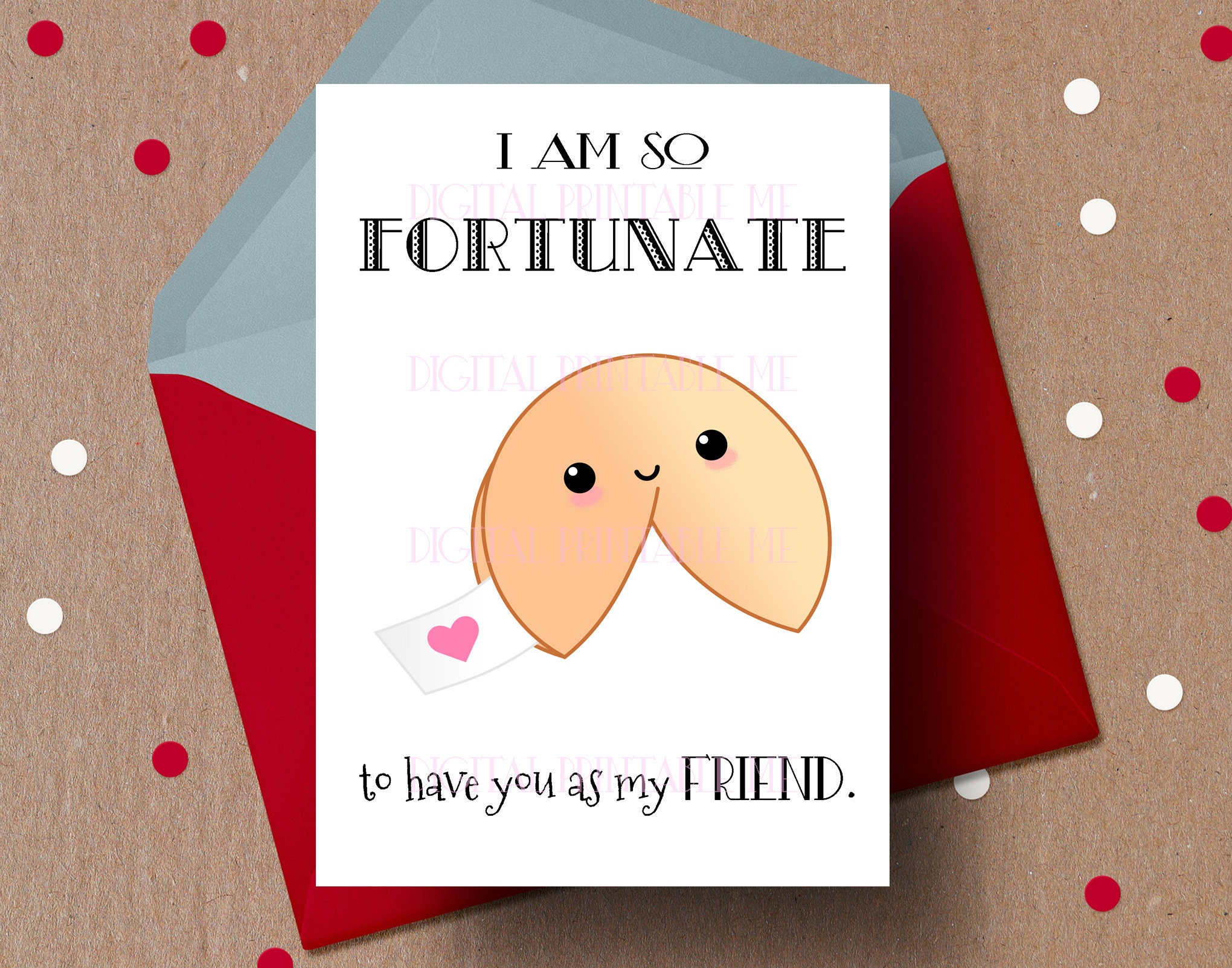 Printable Friend Valentine Card Friendship Card Fortune - Etsy
