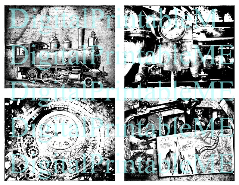 Steampunk Grunge Coloring Book Dark Distressed Adult Coloring - Etsy
