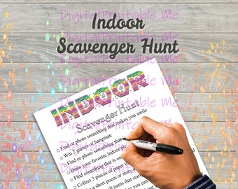 Indoor Scavenger Hunt Printable, scavenger hunt for kids, Inside Game, Party, winter, Activities Children, rainy day, social media selfie