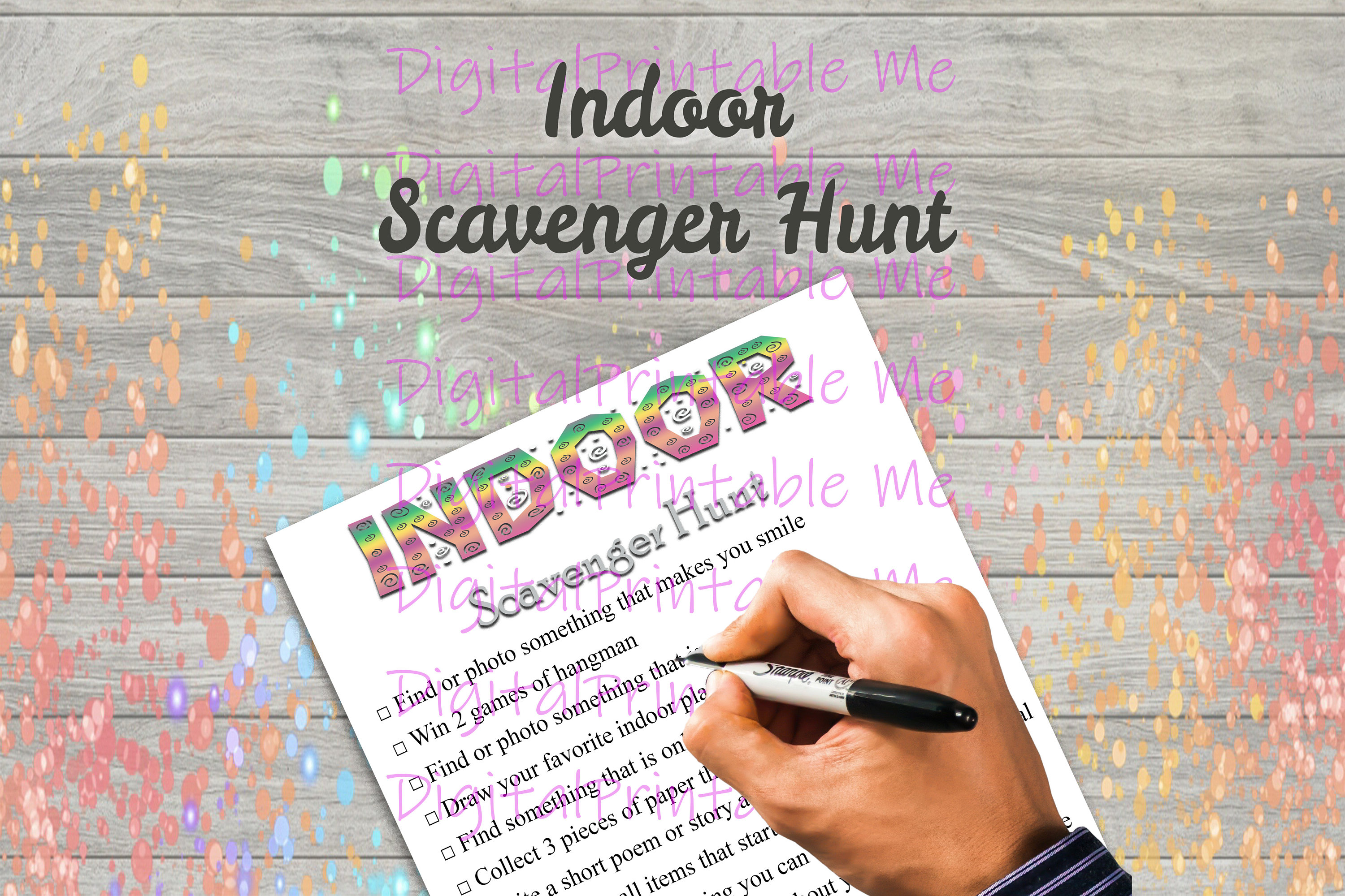 Indoor Scavenger Hunt Printable, Scavenger Hunt for Kids, Inside Game ...