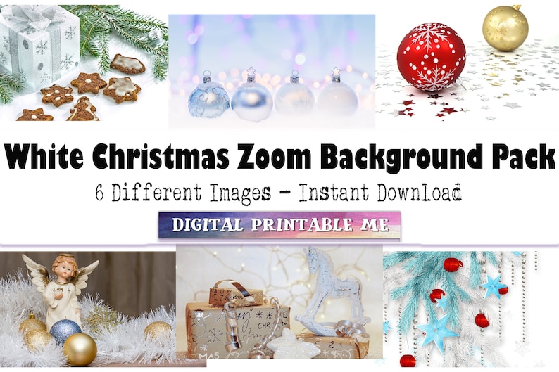 Holiday angel,ornament Virtual gingerbread festive winter 6 Digital Download White Christmas Zoom Background video conference backdrop