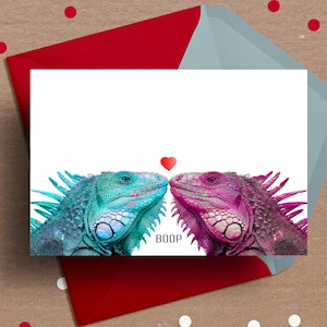 Printable Iguana Card, funny love card, Valentine&#39;s day Card, Anniversary Card, Printable love card, birthday card,  reptile valentine, boop
