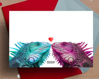 Printable Iguana Card, funny love card, Valentine's day Card, Anniversary Card, Printable love card, birthday card,  reptile valentine, boop
