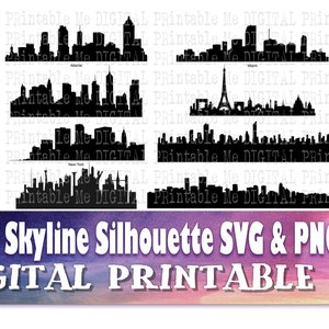 Paisaje urbano, paquete svg, silueta, horizonte de la ciudad, paisaje, PNG, clip art, 8 Digital, , paquete, viajes, Nueva York, vancouver, paris