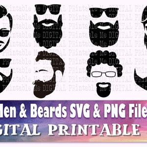 Barba svg, pacote de silhueta de rosto de homem, PNG, clip art, 8 Digital, pessoas. bigode, cavanhaque, oculos de sol, retrato, homens, pêlos faciais