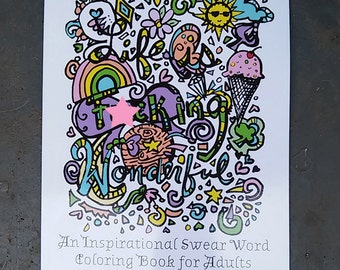 Swear Word Coloring Book, Inspirational, Physical, Hard copy, Curse Word, Cuss Word, Coloring pages adult colouring, words, mature, swear