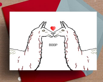 Printable Llama Card, Valentine's day Card, Llama Anniversary Card, Printable love card, birthday card, card for kids, Llama valentine, boop