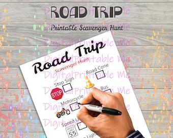 Road Trip Scavenger Hunt Printable, Kids Activity, travel game, Download, Activities Children, , car ride game preschool social distance