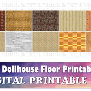 Dollhouse Floor Printables DIY Miniature Wood Flooring - Parquet Set of ...