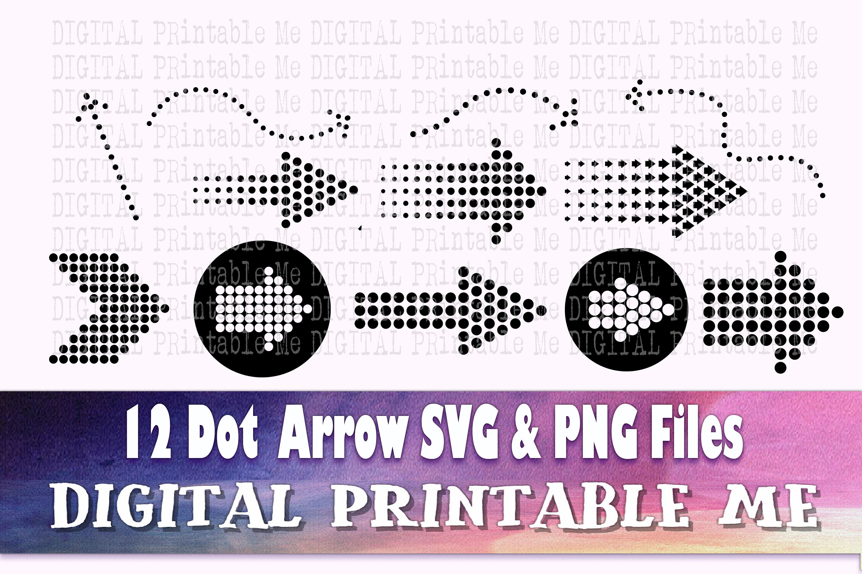 Arrow Dots SVG bundle Clip art PNG 12 image pack Digital | Etsy