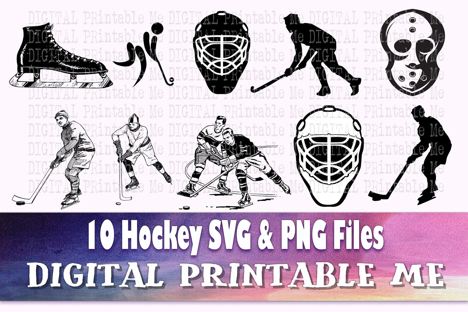 Download Hockey svg bundle silhouette PNG clip art 10 Digital | Etsy