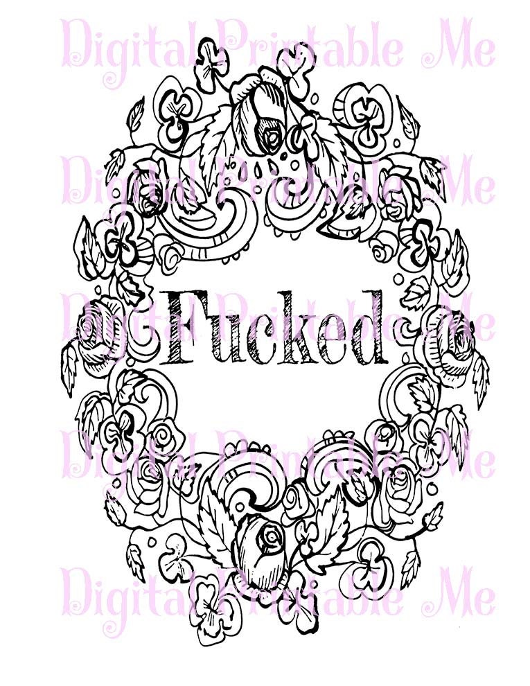 Curse Word Coloring Book Page Printable Sweary Download - Etsy