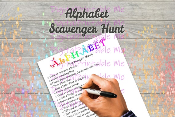 alphabet scavenger hunt printable kids activity game etsy canada