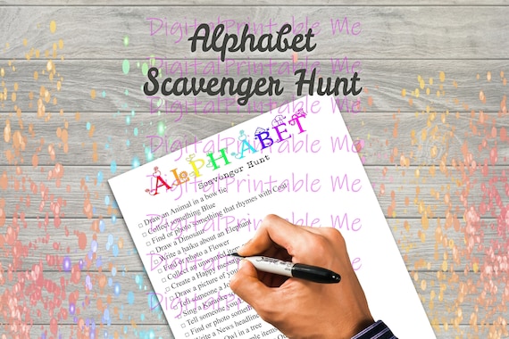 alphabet scavenger hunt printable kids activity game etsy canada