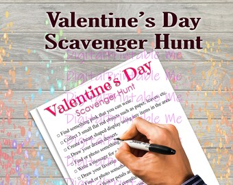 Valentine's Day Scavenger Hunt Printable, Kids Activity, Game, party game, Children , party favor, sensory, interactive social media selfie