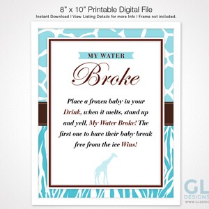 Don't Say Baby Sign. 8x10 Printable Blue, White and Brown Animal Safari ...