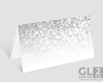 Silver & White Food Tent Label, Wedding Place Cards. Blank Printable Food Card, Food Label, Food sign, Seating Card, Name Card, Escort Card