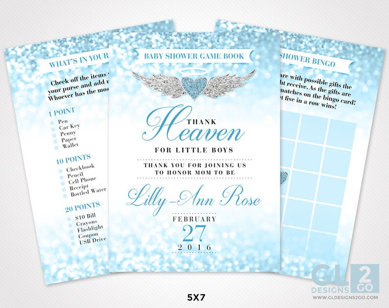 Thank Heaven For Little Boys Baby Shower Game Book 5 Etsy