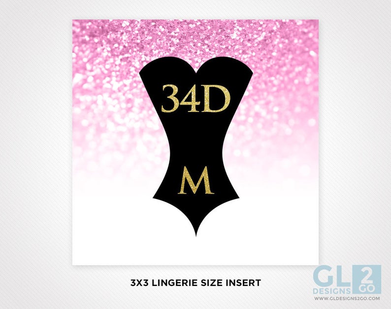 Lingerie Size Insert. Bridal Shower Invitation Insert. Bride Etsy