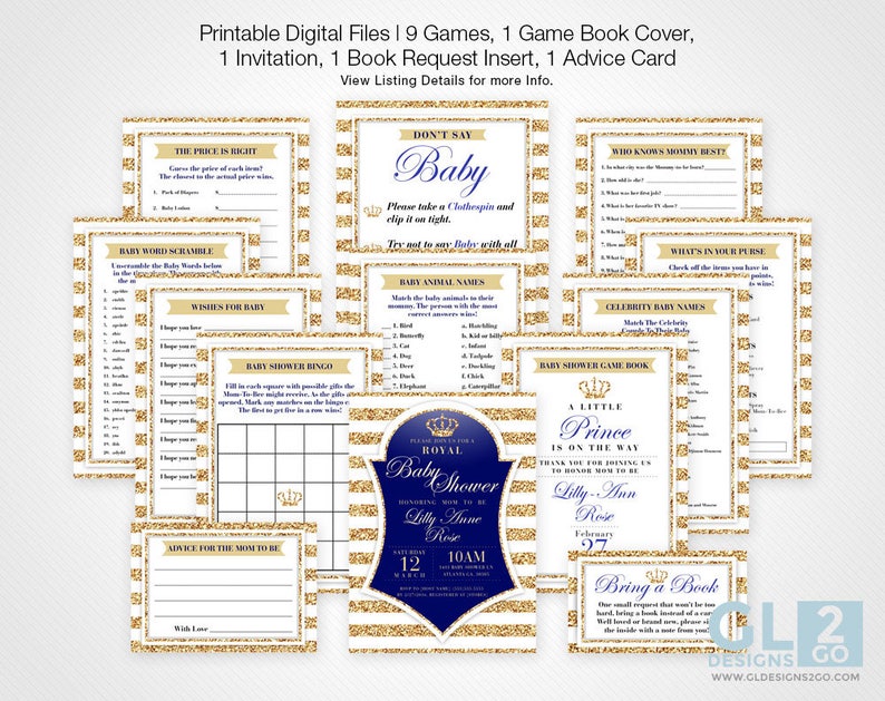 Wishes for Baby. Boy Baby Shower Game. Printable White Gold & Etsy