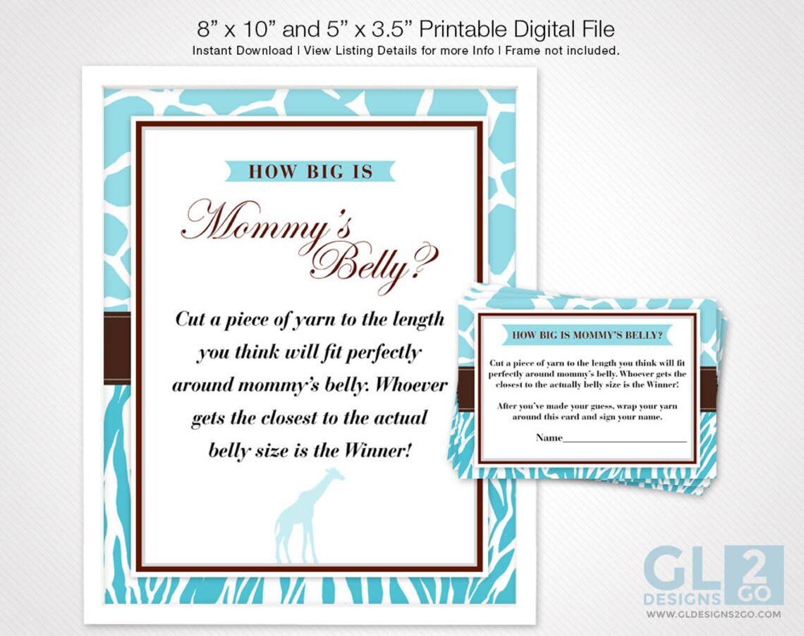 Don't Say Baby Sign. 8x10 Printable Blue White and Brown - Etsy