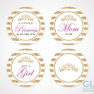 Princess Cupcake Toppers W/ Tiara for Girl Baby Shower / Birthday. 2 ...