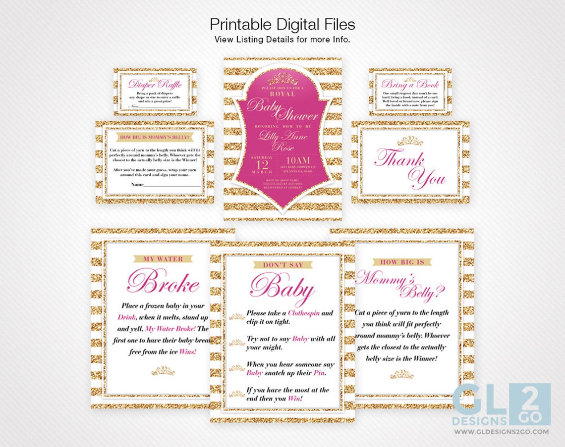 Find The Guest Printable 5x7 White Gold Pink Guest Etsy
