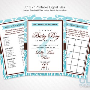 Don't Say Baby Sign. 8x10 Printable Blue, White and Brown Animal Safari ...