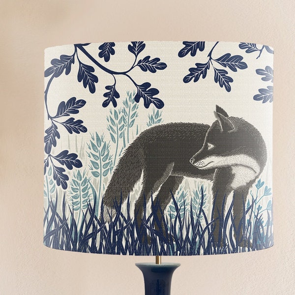 Woodland lamp shade Fabulous Foxes - Fox lampshade country home lampshade table lamp lampshade ceiling pendant shade wildlife lover INDIGO
