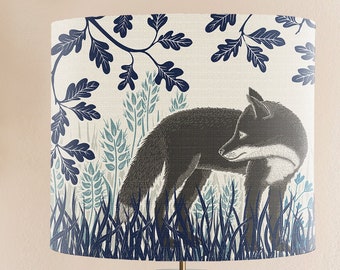 Woodland lamp shade Fabulous Foxes - Fox lampshade country home lampshade table lamp lampshade ceiling pendant shade wildlife lover INDIGO