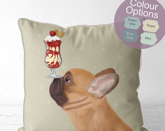 French Bulldog pillow French Bulldog gift French bulldog cushion dog lover gift dog Accent Cushions decorative pillows frenchie ice cream