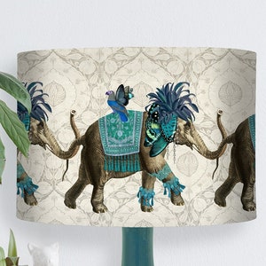 Elephant lampshade - Niraj Indian style lampshade blue lampshade Table Lamp Ceiling Shade patterned tropical decor ethnic decor spider lamp