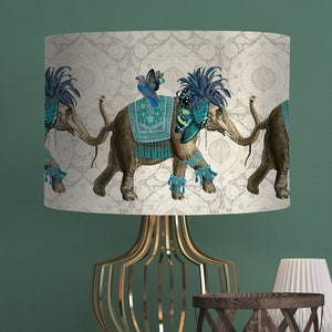 Elephant lampshade Niraj Indian style lampshade blue lampshade Table Lamp Ceiling Shade patterned tropical decor ethnic decor spider lamp image 4