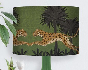 Leopard Print Shade Floor Lampshade Animal Table Lamp Green 