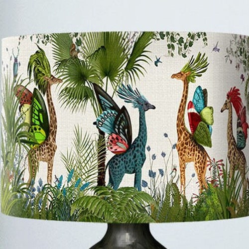 Lamp Shade Tropical Giraffes Bright Drum Lampshade Giraffe Lamp Shade Tropical Giraffes Bright, Giraffe Nursery Lampshade