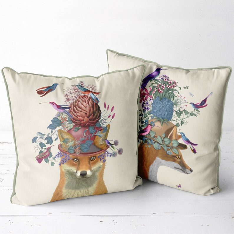 Fox Pillows Fox Cushions Fox Decor Fox Nursery Fox Throw Etsy