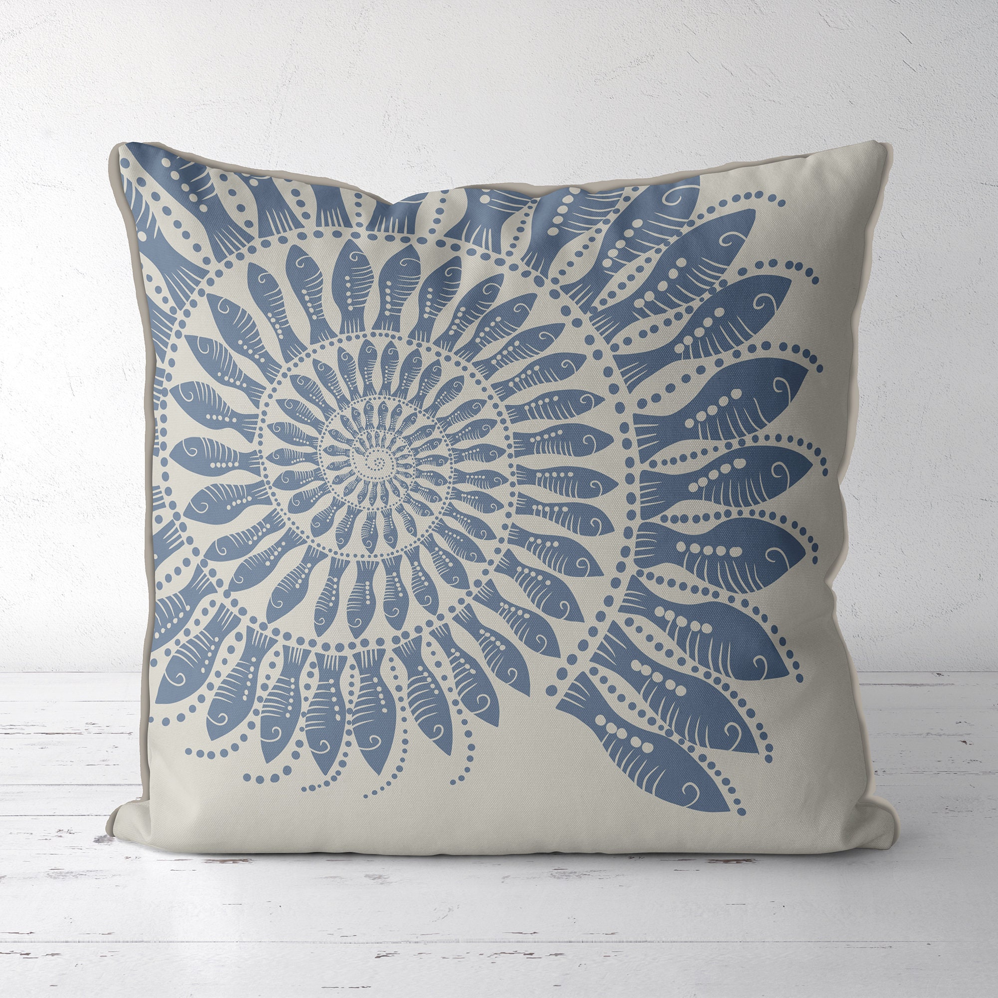 Coastal Cushions, Coastal Pillows, Cushion Cover, Indigo Blue Pillows,  Coastal Vista Linen Pillows, Pillow Cover. 