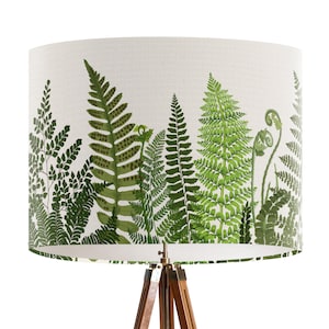 Fern Grove Botanical Lamp Shade - Green botanical lamp shade, Fern Print lampshade for table lamp, pendant lamp shade for ceiling