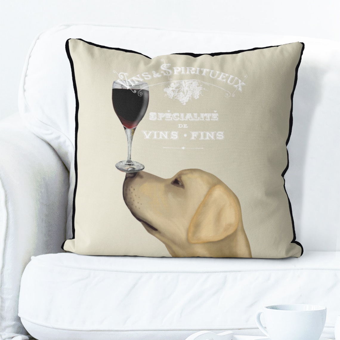 Yellow labrador gifts Yellow labrador pillow wine gift for Etsy