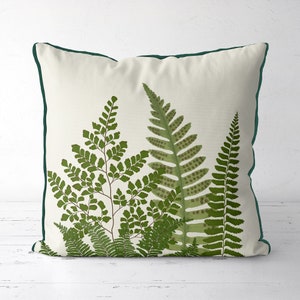 Fern Grove 2 - Botanical Pillow Cover Green Fern cushion, natural decor, botanical decor spring decor ideas, green pillow cover, garden room