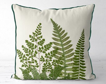 Fern Grove 2 - Botanical Pillow Cover Green Fern cushion, natural decor, botanical decor spring decor ideas, green pillow cover, garden room