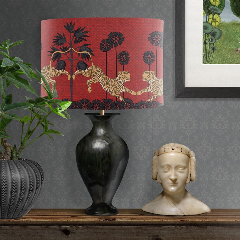 Tiger Lamp Shade Animal Lamp Shade Big Cat Lampshade Red Etsy