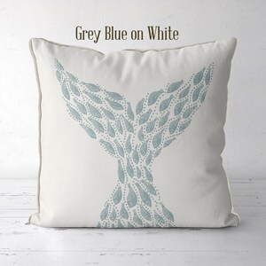 Whale Tail white on navy blue - Nautical pillow cover Modern coastal pillow cover navy Coastal throw pillow, Coastal style handmade designer image 8