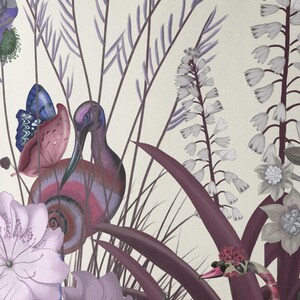 Federa per cuscino con cigno e fiori, cuscino di design fatto a mano con insoliti e bellissimi uccelli, elegante cuscino decorativo per la casa con motivo floreale rosa. immagine 5