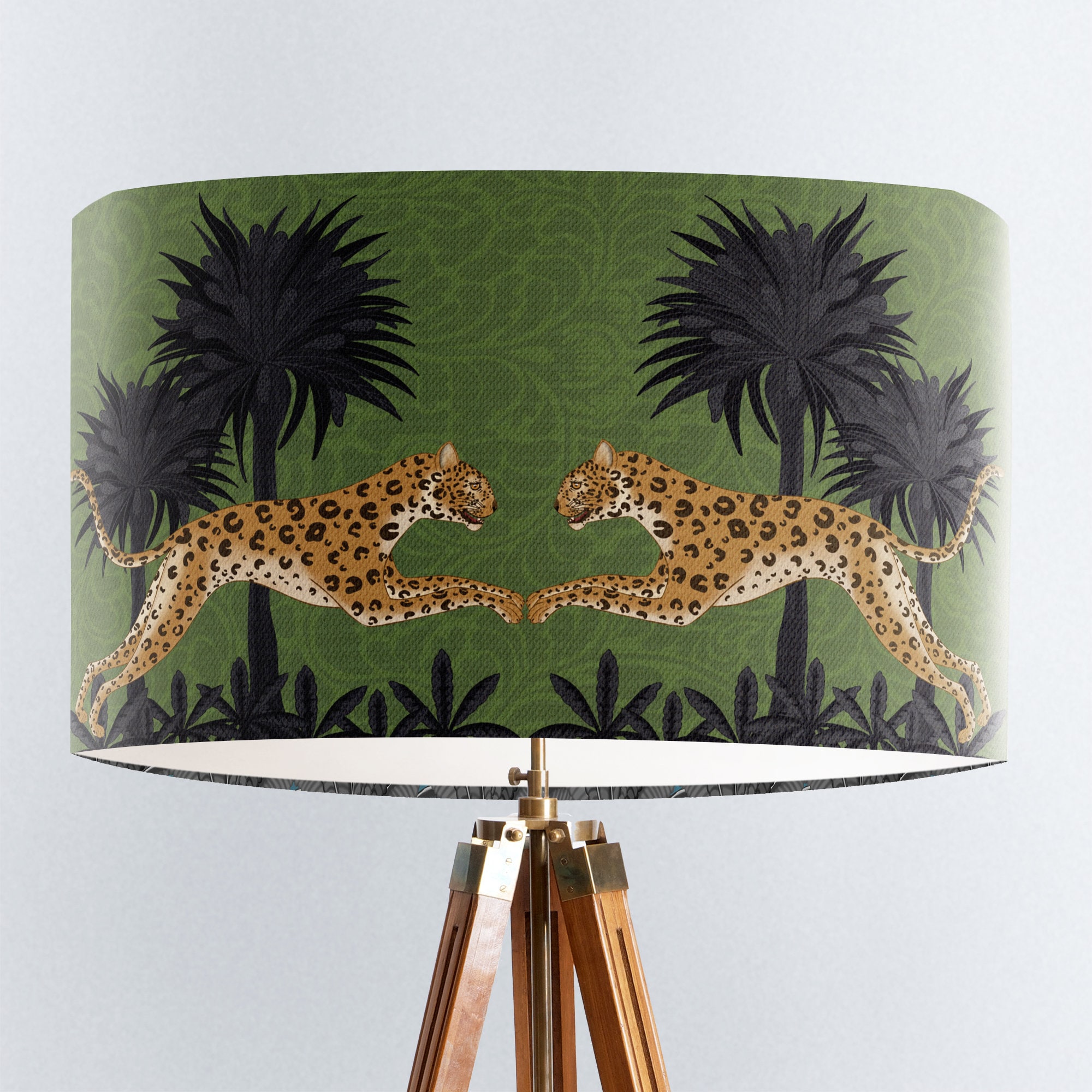 Leopard Print Shade Floor Lampshade Animal Table Lamp Green | Etsy Canada